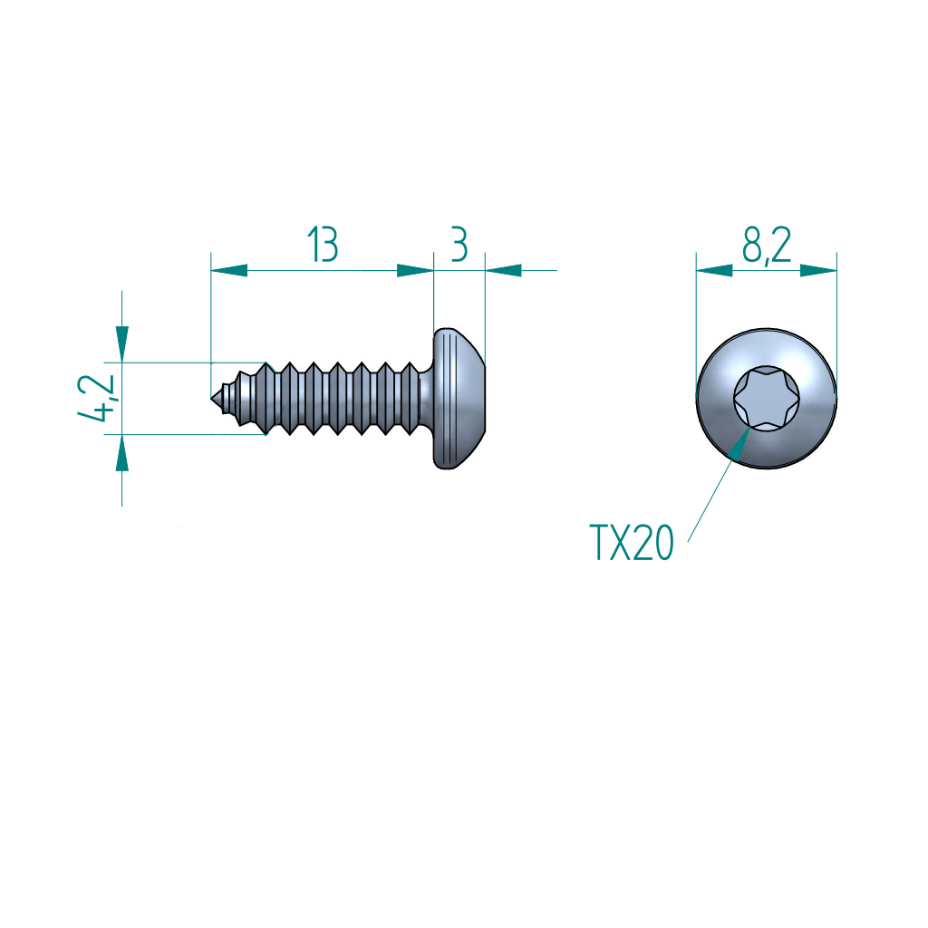 Винт 4.2 х 13 /DIN7981