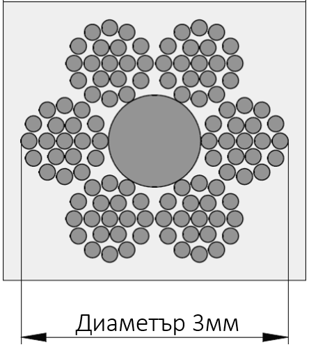 Въже 3 мм L = 8000 mm